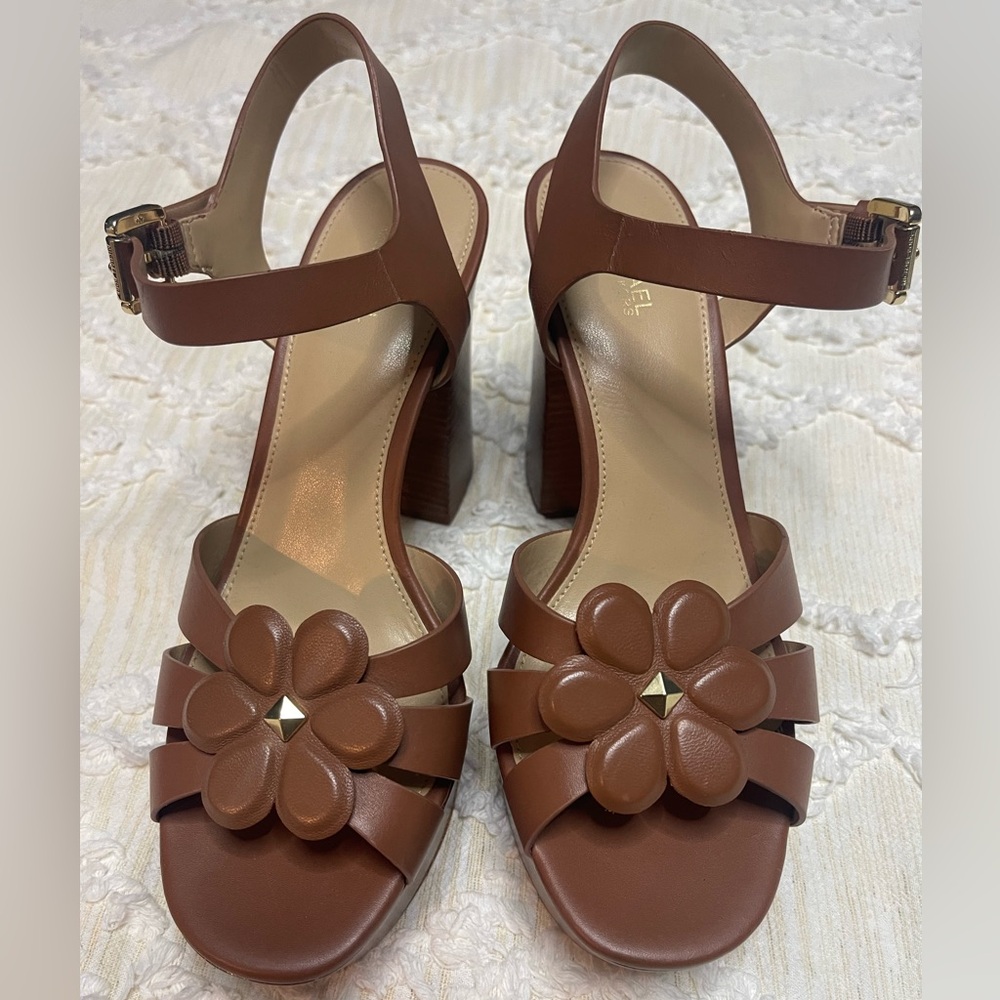 Michael Kors Brown Floral Sandals